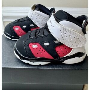 Jordan 6 Retro TD Black White University Red Toddler Sneakers DM1158-006 5C